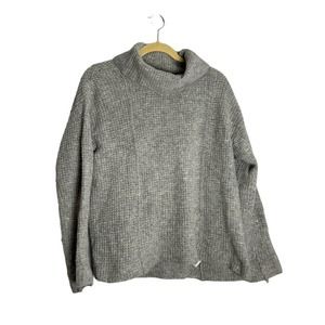 Free People 100% Wool Gray Cowl Neck Long Sleeve Sweater  Medium